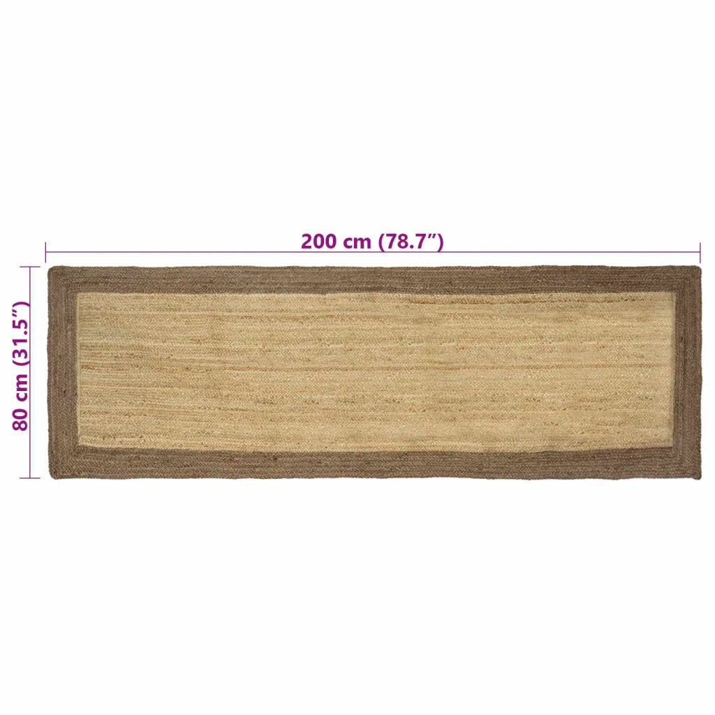Tappeti per area Rettangolare Naturale e Grigio 80 x 200 cm 42010664