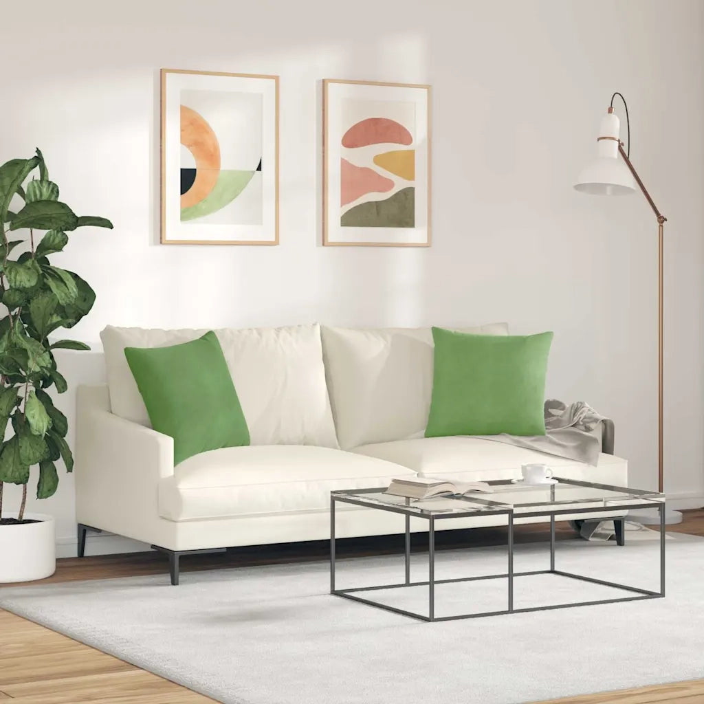 Cuscini da Divano 2 pcs Verde chiaro 45 x 45 cm 42013931