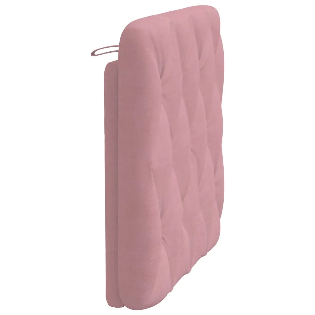 Coussin de tête de lit rose 90 cm velours