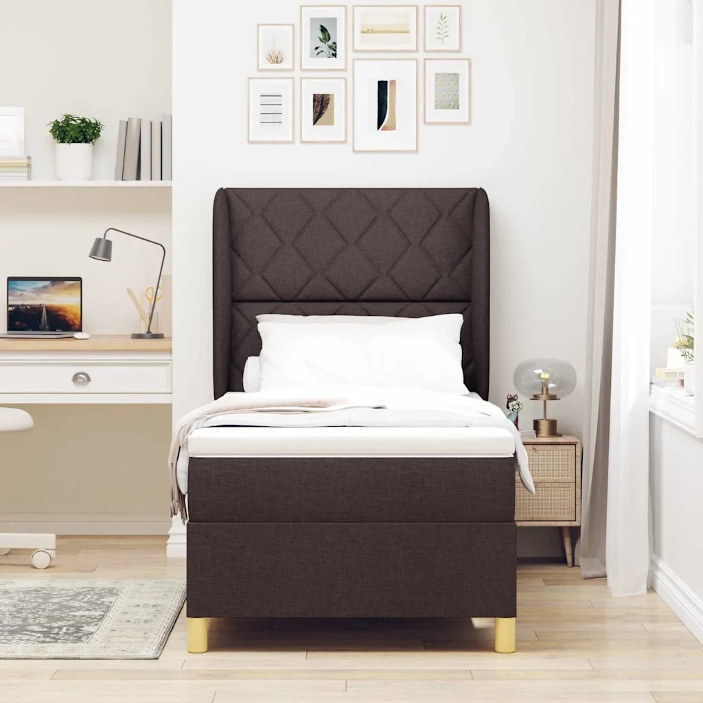 Letto con molle e materasso Grigio Scuro 90x190 cm Tessuto 3340791