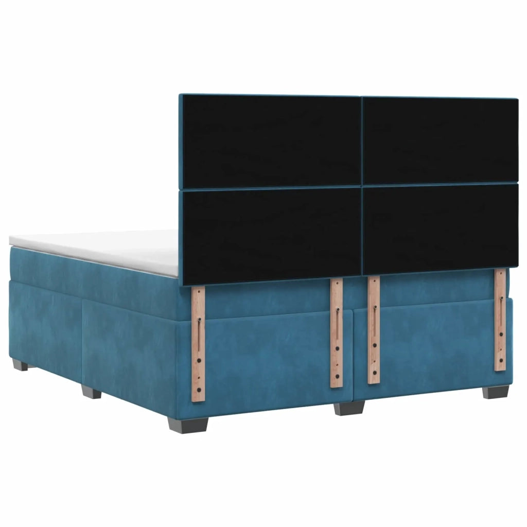 Letto box spring con materasso Blu 140 x 200 cm Velluto 3453654