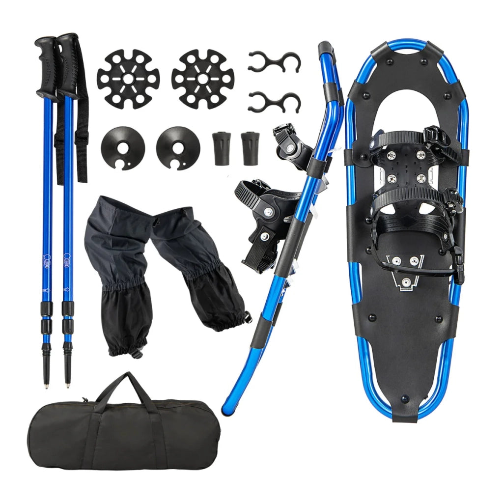 Set di ciaspole versatili 63 x 21 cm leggere con sistema di aggancio ergonomico stile sportivo alluminio blu 20_0011929