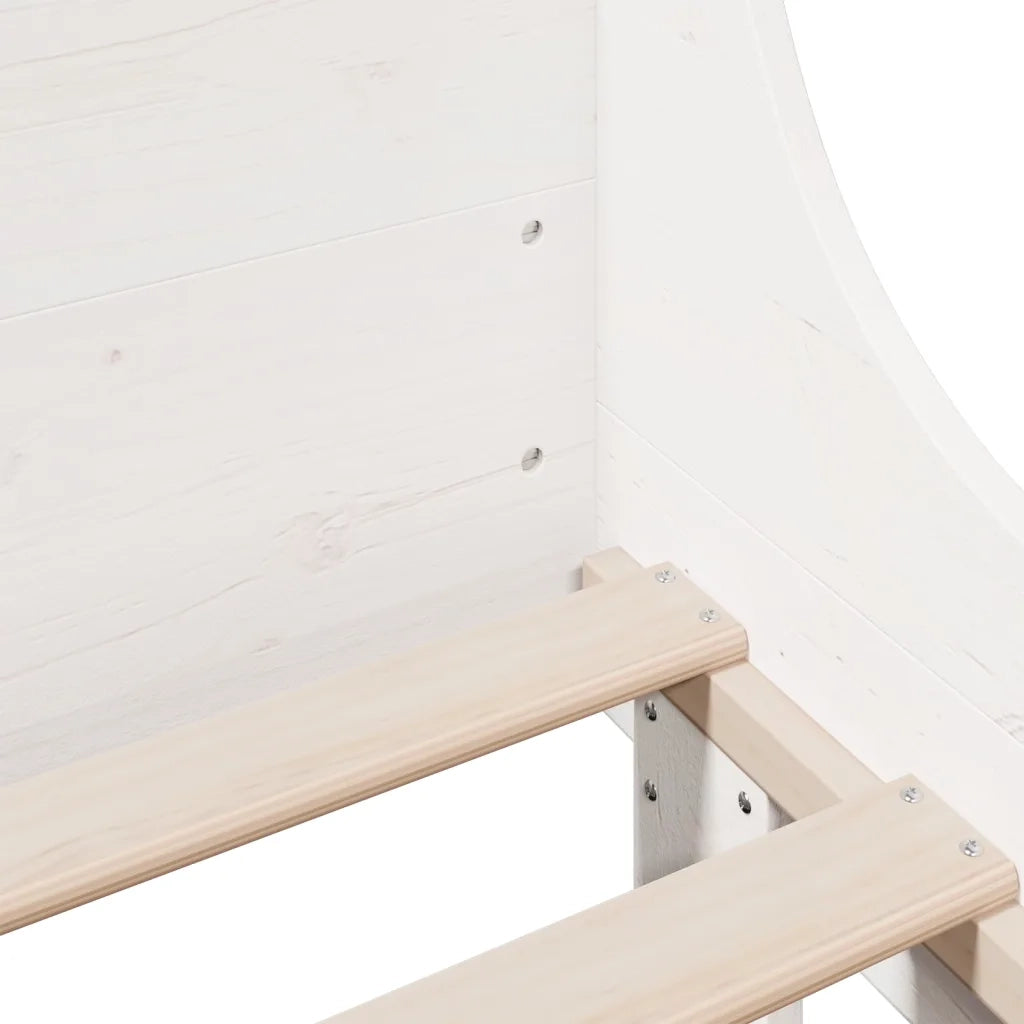 Letto senza Materasso-Struttura Letto Bianco 120x200 cm Legno Massello di Pino 221218