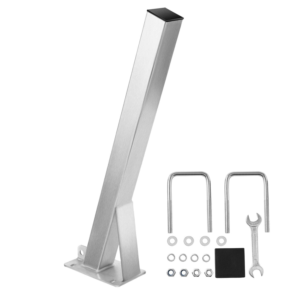 Supporto per Verricello Rimorchio Barche 76x76x863 mm in Acciaio Zincato Robusto Palo Argano con Bulloni a U per Timone da 76-101 mm