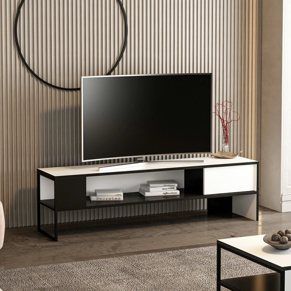 Mobile porta Tv Concordtv colore bianco e nero