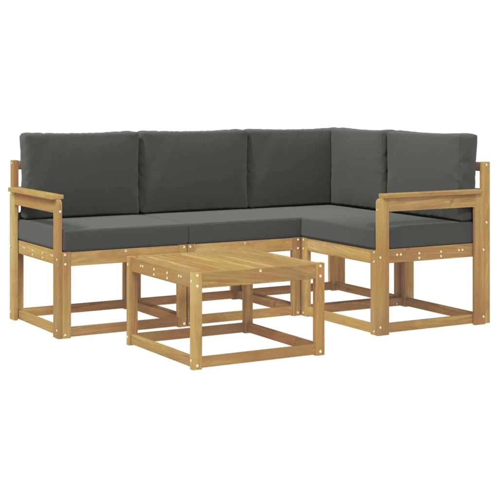 Set di divani da esterno 5 pz Bianco e Antracite 3387586