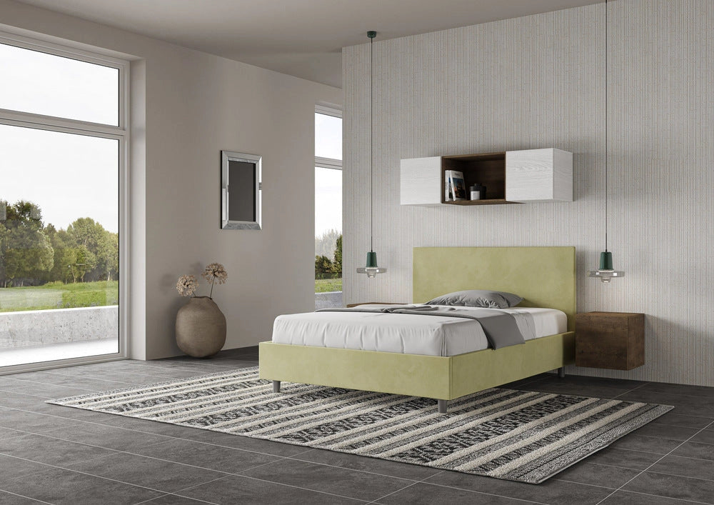 Letto Matrimoniale Extra Large 190x200 cm Senza Rete Adele Tè Verde