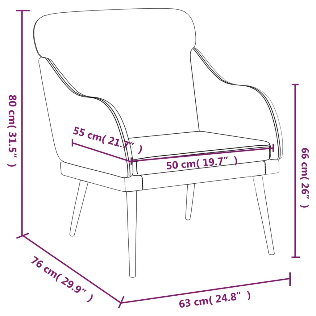Fauteuil Crème 63x76x80 cm Similicuir