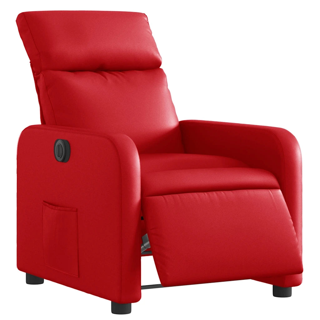 Poltrona | Sedia Relax Reclinabile Elettrica Rossa in Similpelle