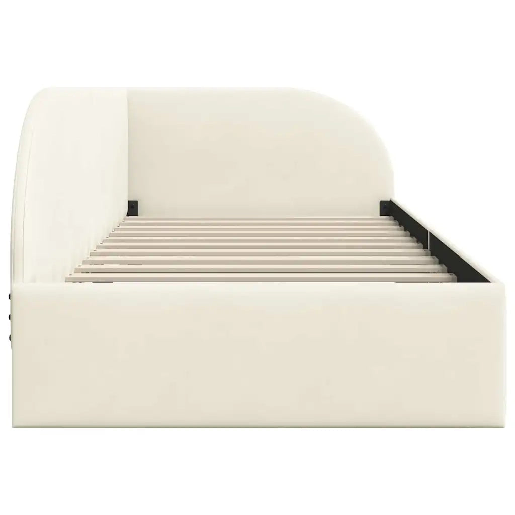 Cornice del letto ad angolo Crema 80 cm x 200 cm Velluto