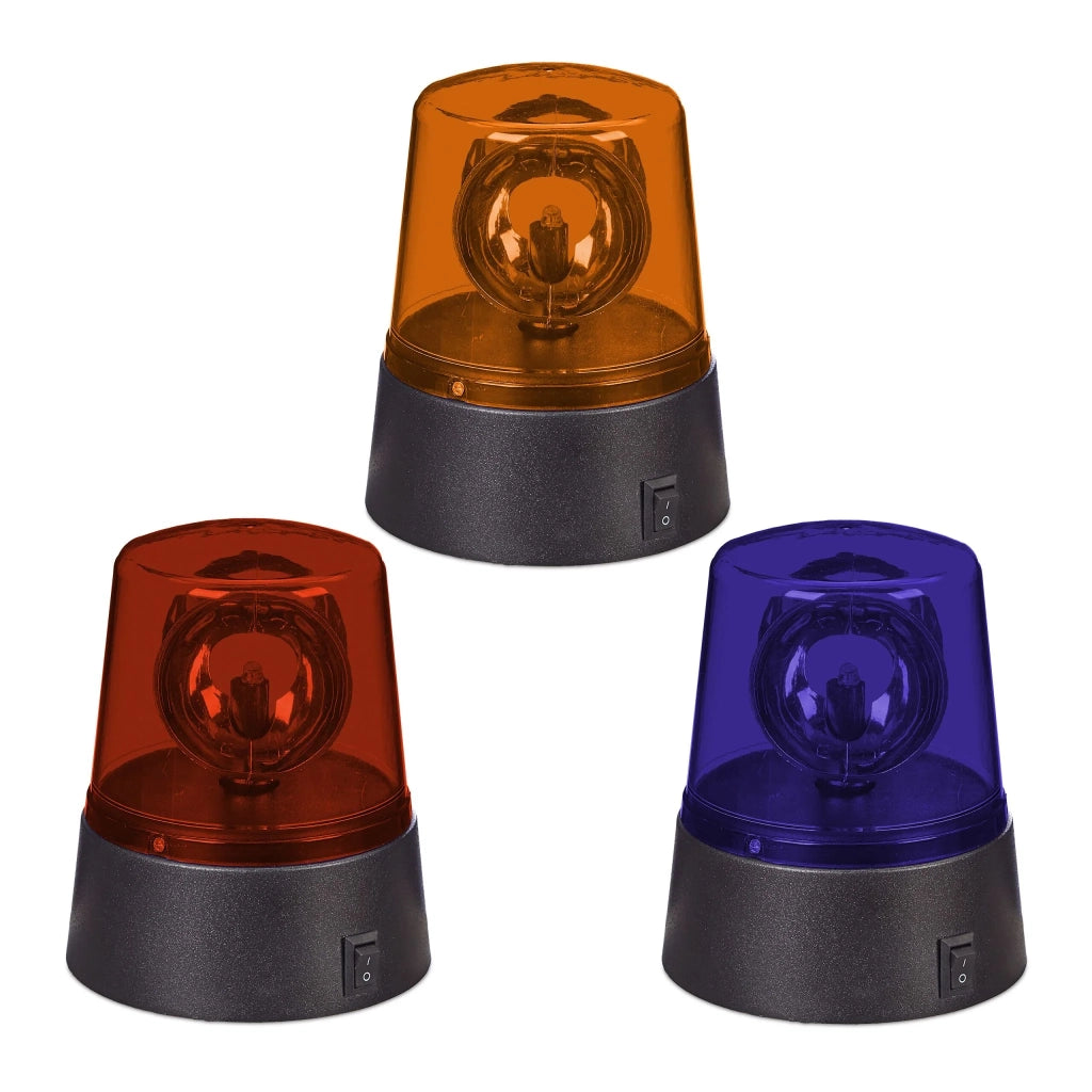 Set di 3 lampade di segnalazione LED rotanti atmosfera festiva utilizzata per feste 10 x 10 x 10 cm in plastica rossa 13_0016993