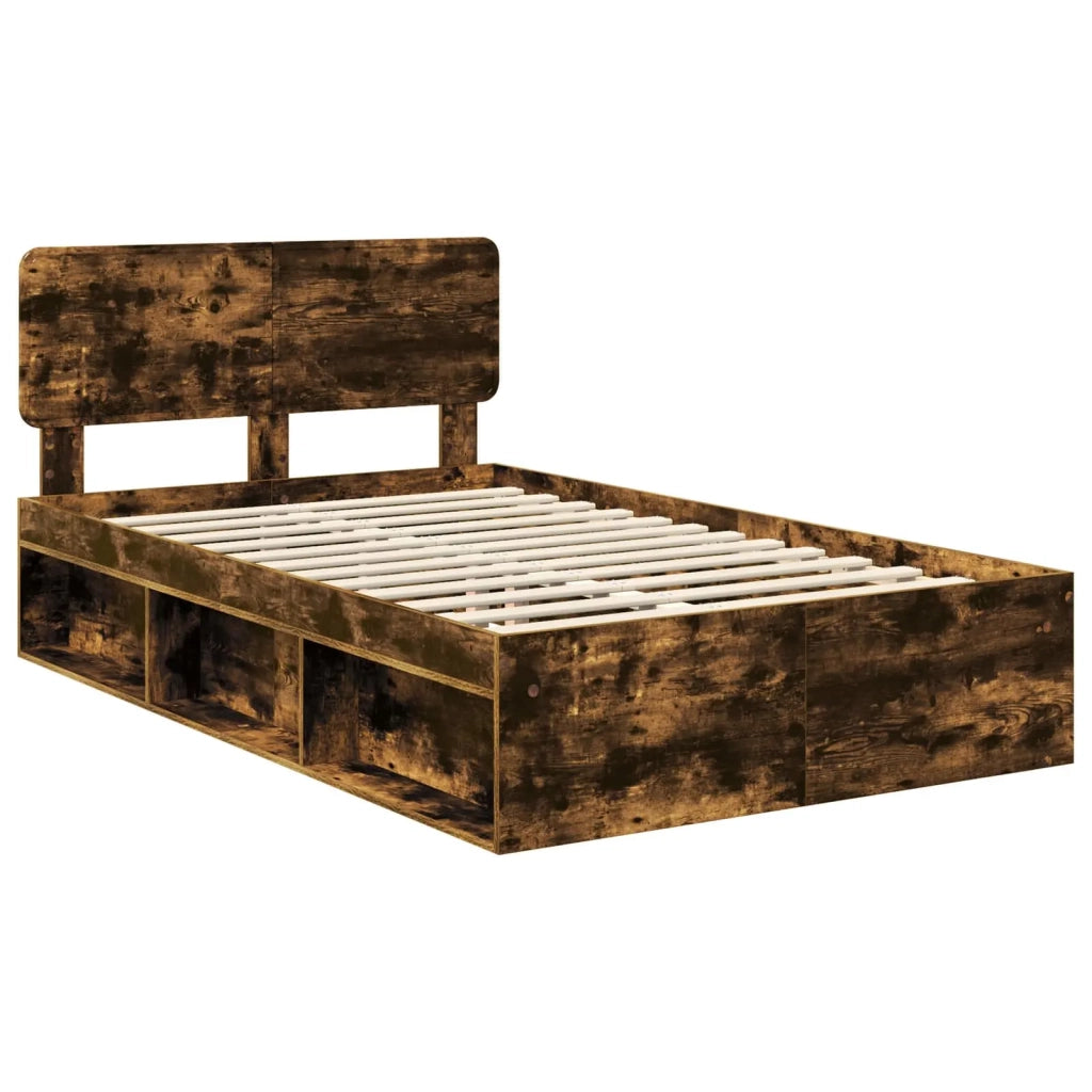 Letto matrimoniale | Letto per adulti | Struttura del letto Rovere fum¨¦ 120 x 190 cm Pino massello