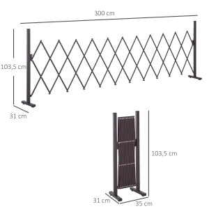 Scherengitter Absperrgitter estensibile 35-300 cm, alluminio marrone, H103,5 cm, ideale per giardino