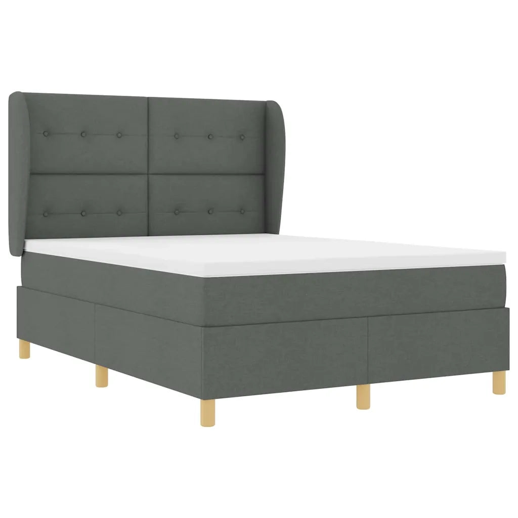 Letto a molle con materasso Grigio scuro 200 x 140 cm Tessuto 3340754
