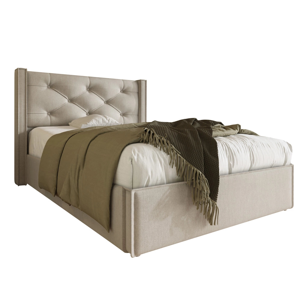 Letto singolo contenitore 90x200 cm grigio chiaro
