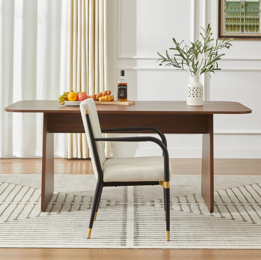 SEDIA da pranzo imbottita Set da 2 pezzi con braccioli 94x57x28 cm beige