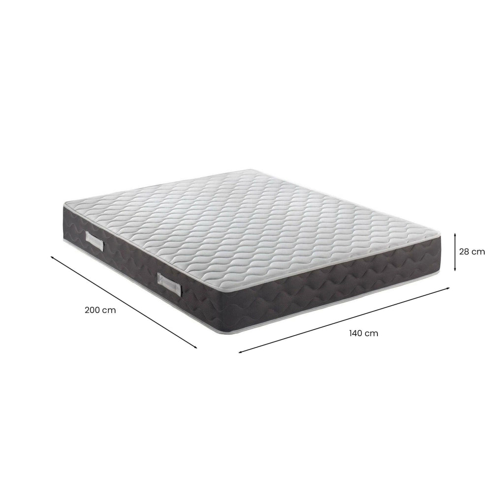 Materasso matrimoniale South, Materasso Memory Foam, Materasso ergonomico, Materasso a molle insacchettate, 100% Made in Italy, 140x200xh28 cm