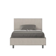 Letto una piazza e mezza con rete imbottito 120x200 tessuto Labirinto 1 bianco Adele