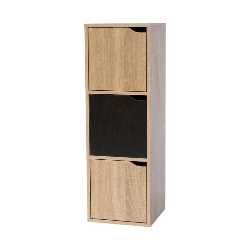 Libreria 3 Ante Miracle Naturale + Nero