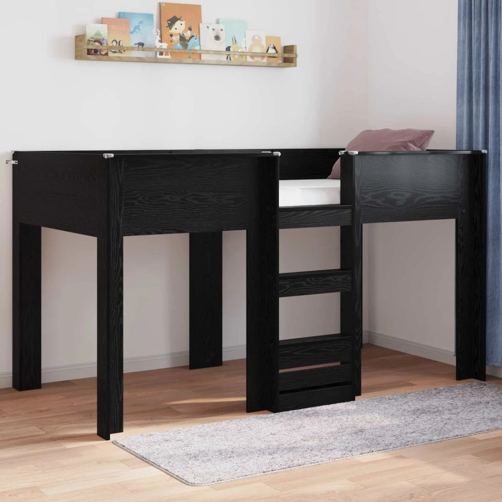 Letto a Castello per Bambini Rovere Nero 90 x 200 cm 3410492