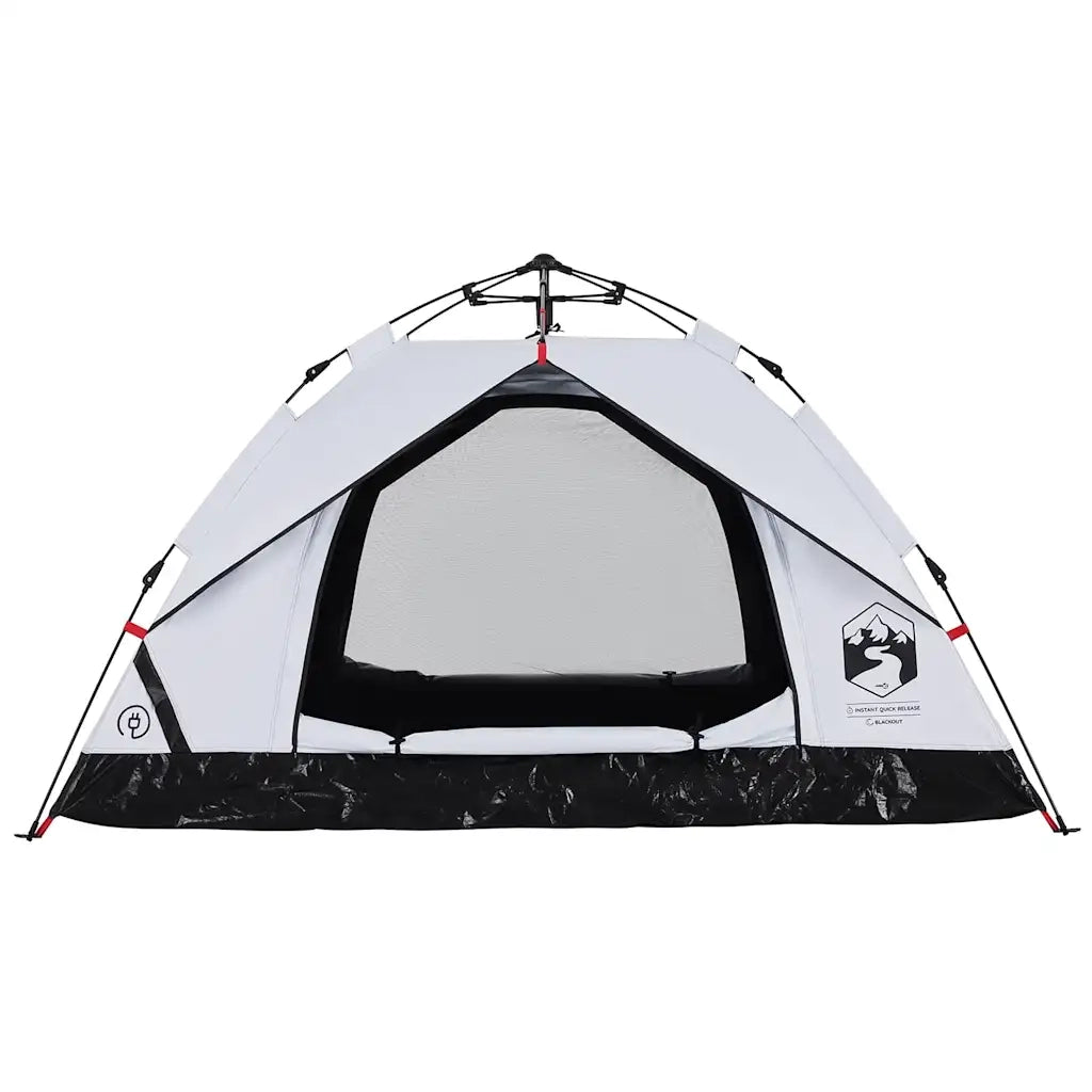 Tenda 3 Persone Bianca in Tessuto Oscurante a Rilascio Rapido