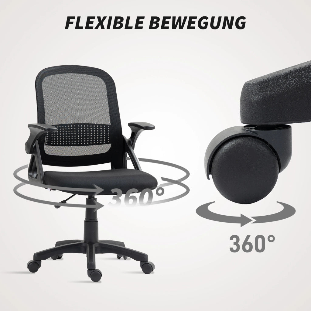Sedia da ufficio ergonomica con schienale in rete e supporto lombare ¨C Minimal ¨C Nero