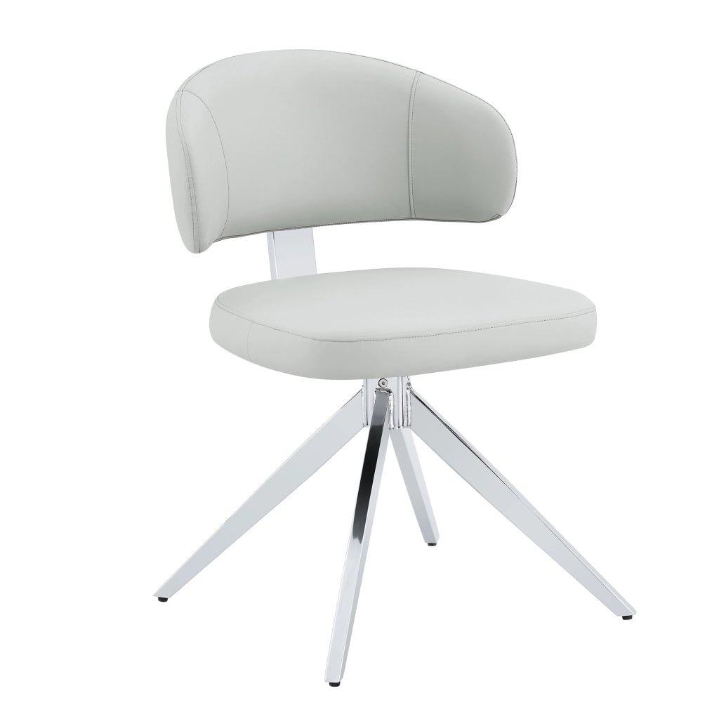 Sedia girevole 360° con schienale confortevole e base in metallo - grigio chiaro
