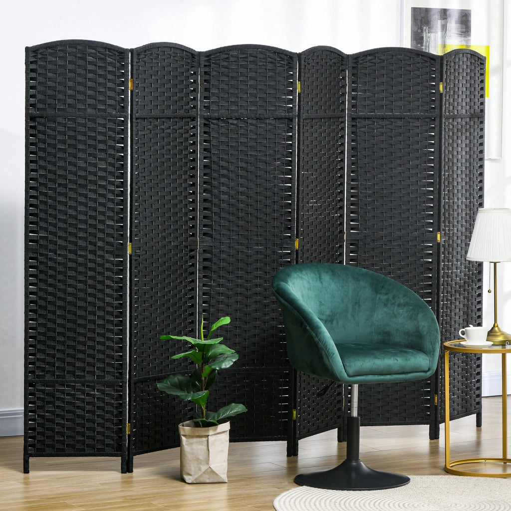 Paravento Pieghevole 6 Ante ¨C Zephmum ¨C Nero 240x170 cm