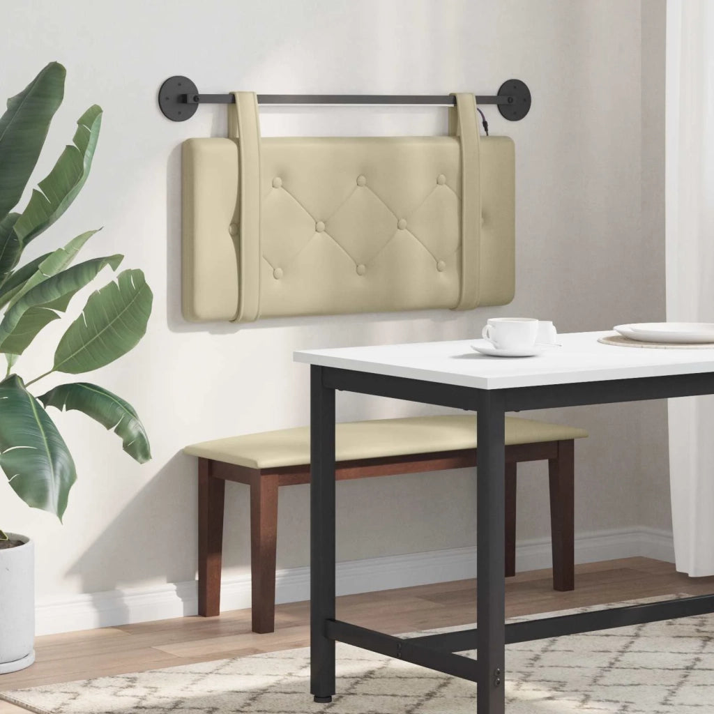 Testiera | Testata sospesa Con luce LED Crema Similpelle