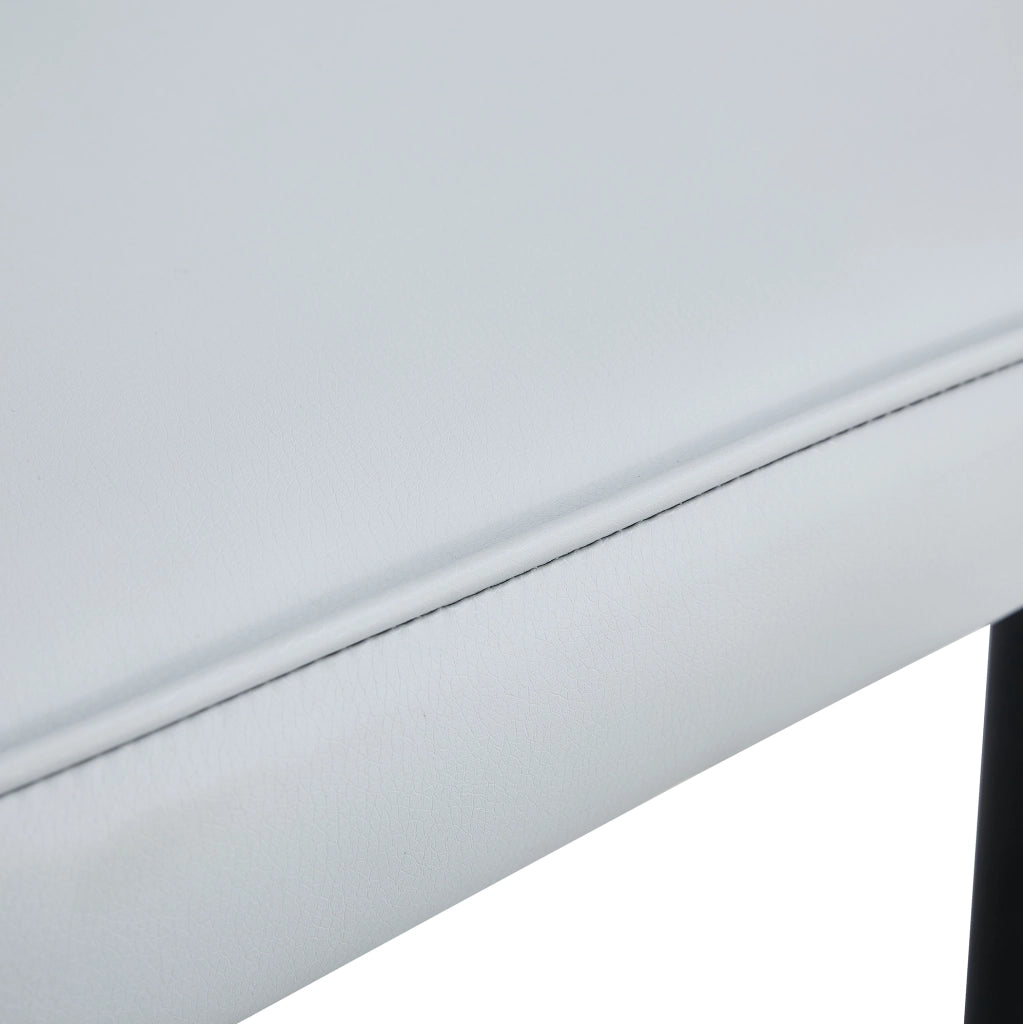 SEDIA da pranzo Set da 2 pezzi in PU grigio chiaro e metallo nero