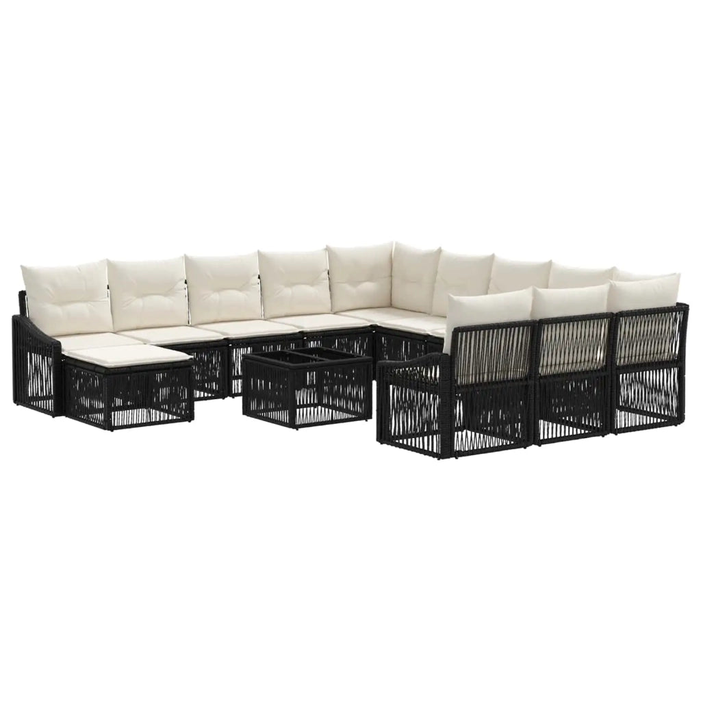 Set Divano da Giardino 13 pz Nero polyrattan 3436213