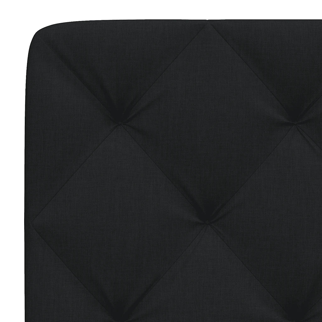 Coussin de tête de lit noir 100 cm tissu