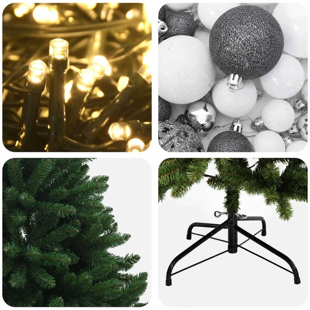 Albero di Natale artificiale verde medio con palline 150 cm 3466206