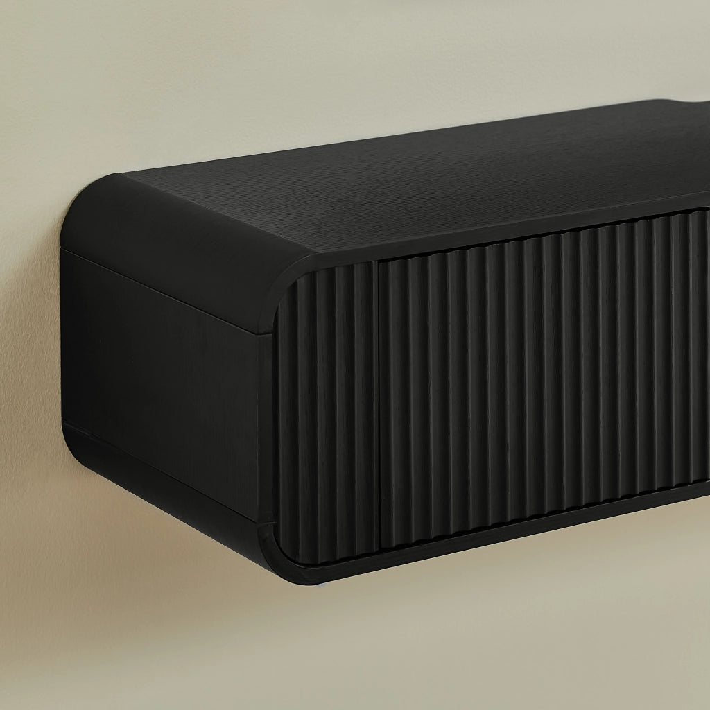 Mobile TV sospeso da parete nero 160 cm