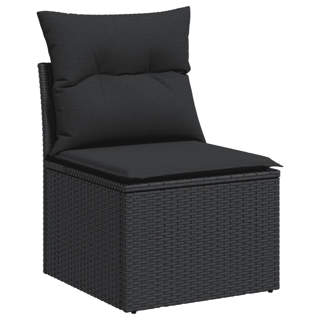 Set Divani da Giardino con Cuscini 7pz Nero Polyrattan 3272091