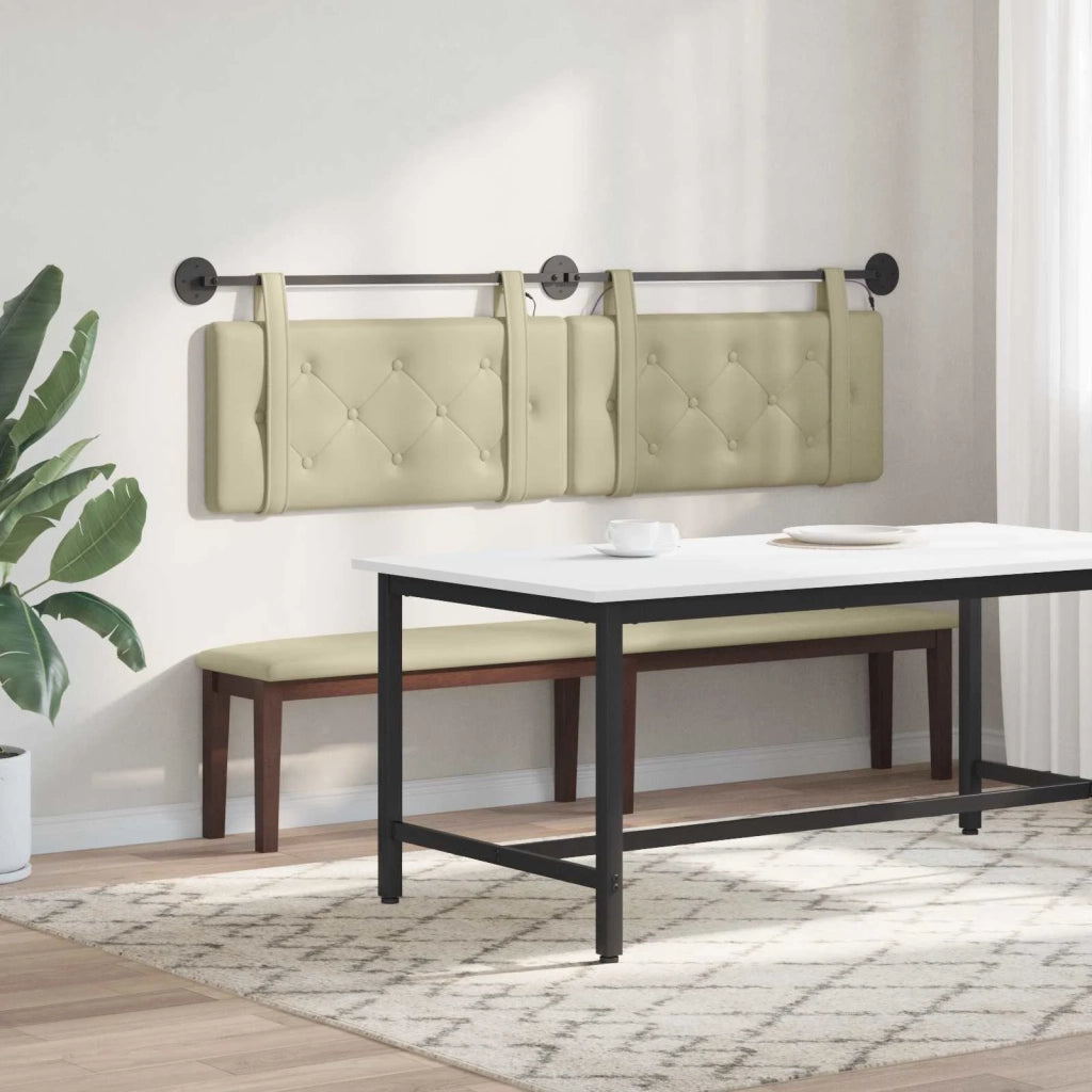 Testiera | Testata sospesa Con luce LED Crema Similpelle