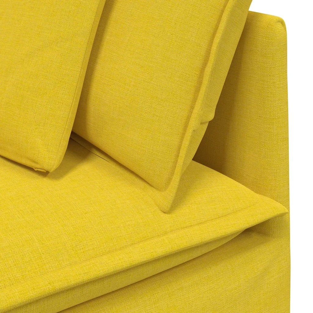 Modulo Angolare Divano Modulare con Cuscini Giallo Chiaro 100cm 4104455