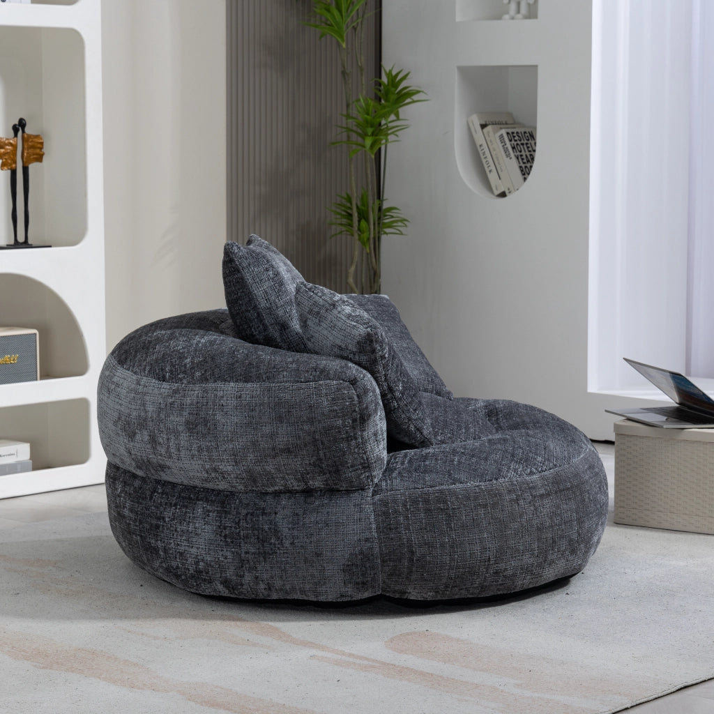 Divano Poltrona Gaming con Cuscini ¨C MINIMAL ¨C Grigio, Tessuto Chenille