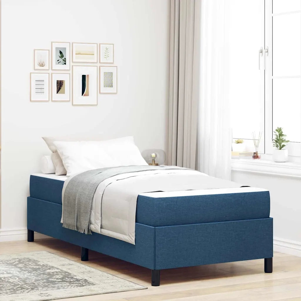 Letto a molle Blu 90 x 200 cm Tessuto