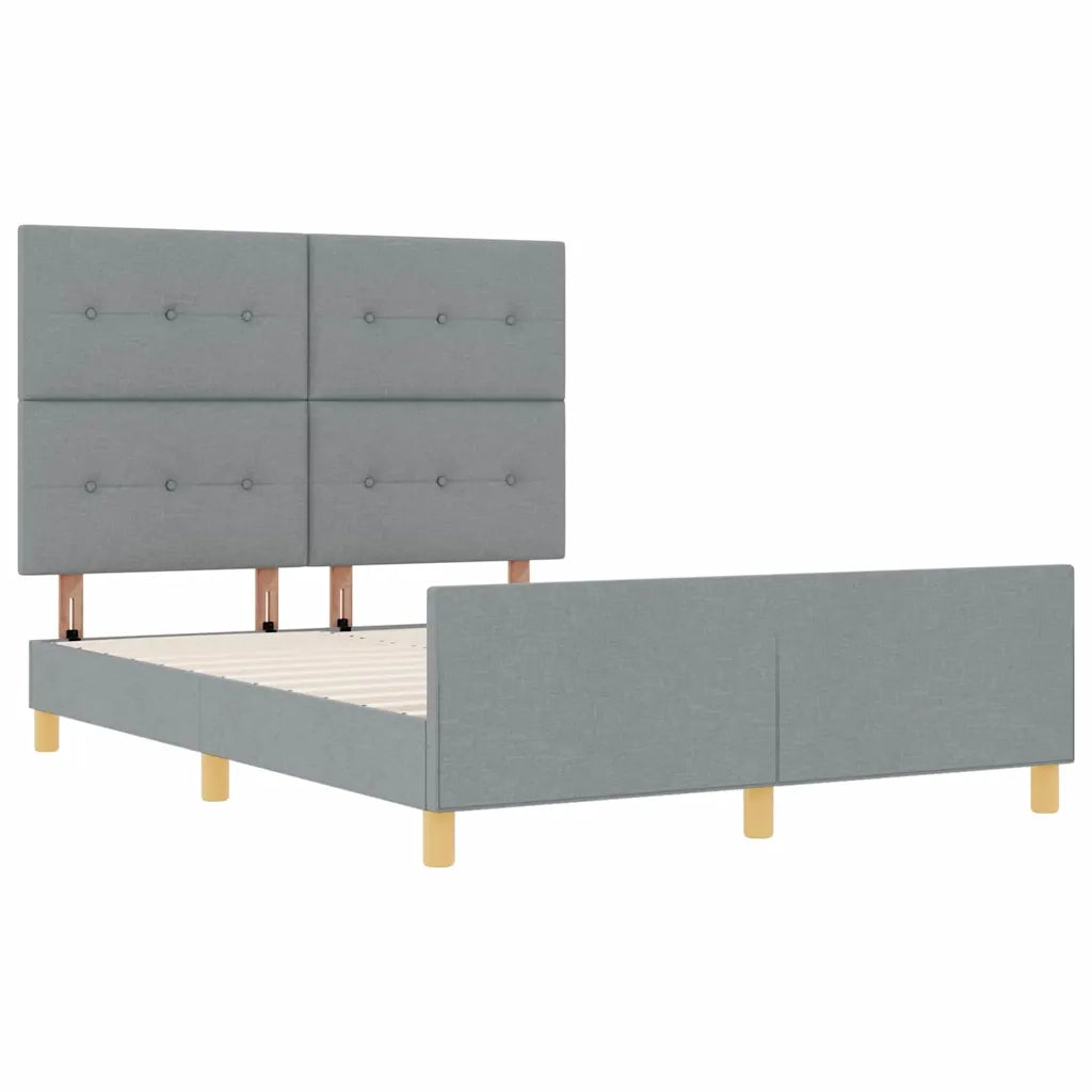 Letto matrimoniale | Letto per adulti | Struttura del letto Grigio chiaro 140 x 190 cm Tessuto