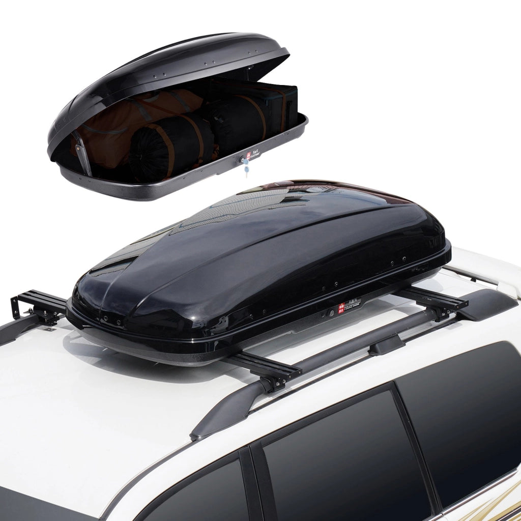 Box da Tetto Auto WP3005 220 L in ABS Nero Baule Portapacchi Aerodinamico con Doppia Apertura e Serratura Antifurto Universale per Auto e SUV