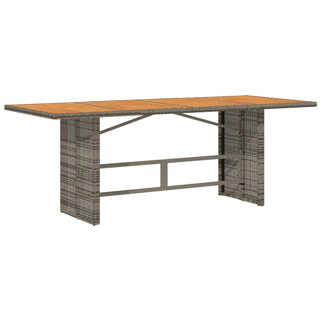 Set da Pranzo per Giardino 9 pcs Grigio polyrattan