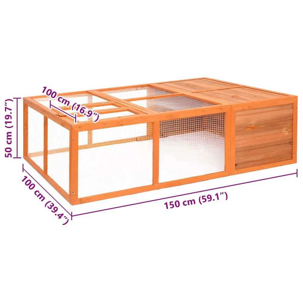 Garden Animal Cage 150x100x50 Cm Solid Fir Wood