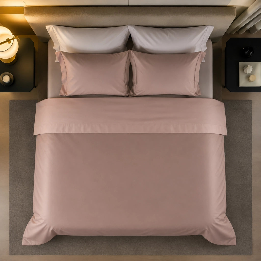 Rosinone, set Completo Letto Singolo in Percalle, Rosa