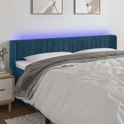 Testiera a LED Blu Scuro 163x16x78/88 cm in Velluto 3123532