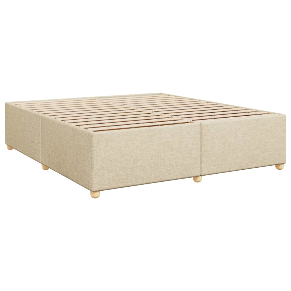 Letto box spring con materasso Crema 180 x 200 cm Tessuto 3455418