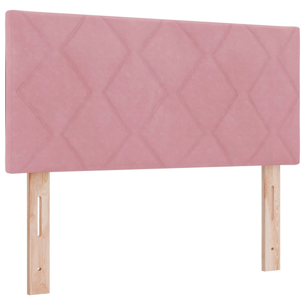 Letto box spring con materasso Rosa 90 x 200 cm Velluto 3451612