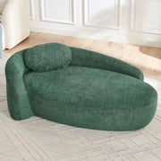 DIVANO minimalista arrotondato in tessuto teddy verde