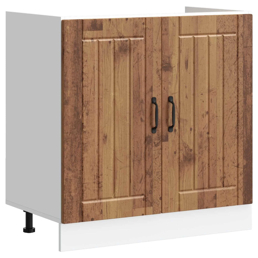 Mobiletto per Lavabo | Armadio Lavabo con porta Lucca 2 pz Legno vecchio
