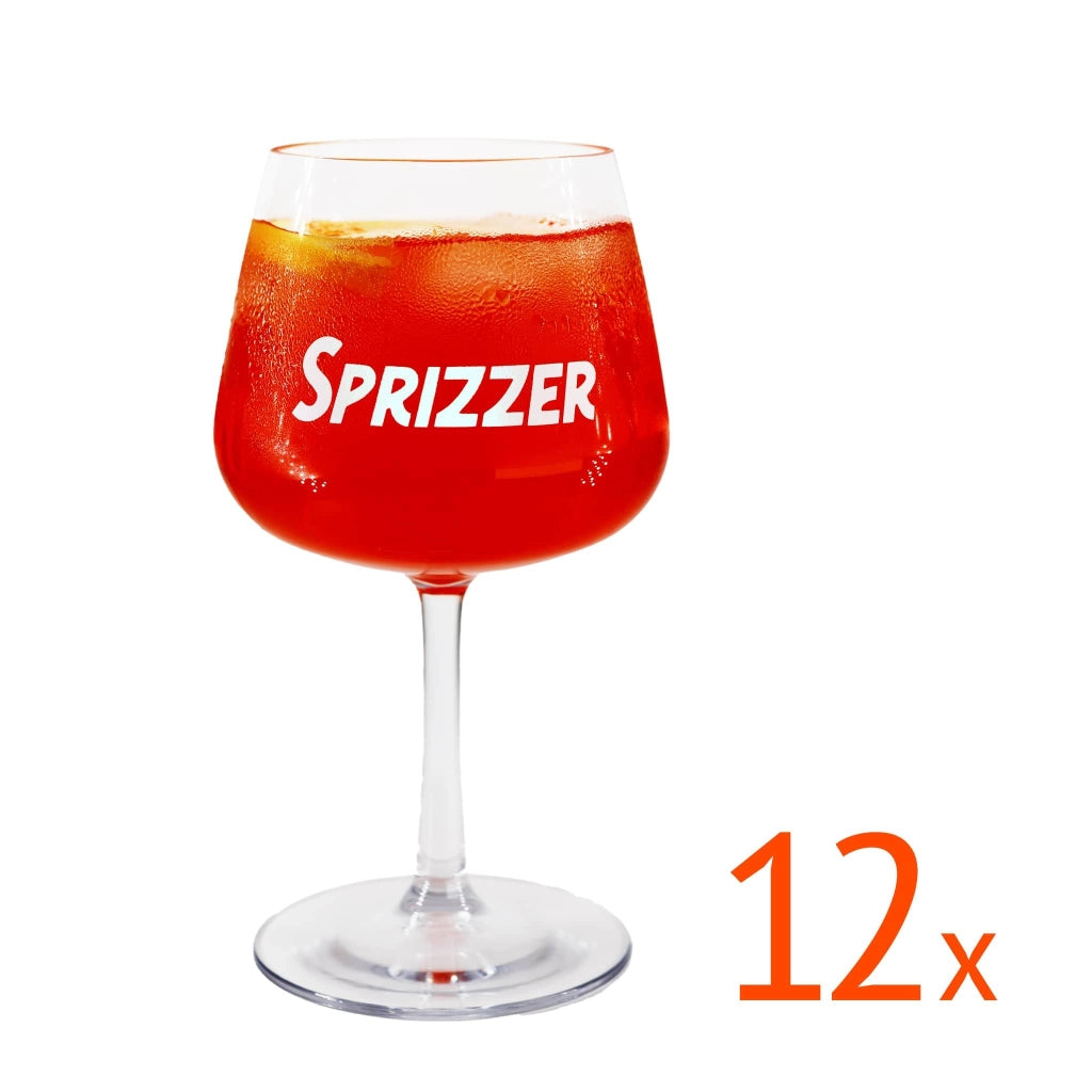 SPRIZZER Set di 12 Bicchieri Originali Sprizzer trasparenti in Tritan infrangibile resistente ideali per feste e uso quotidiano modello SPRIZZER-12-BICCHIERI